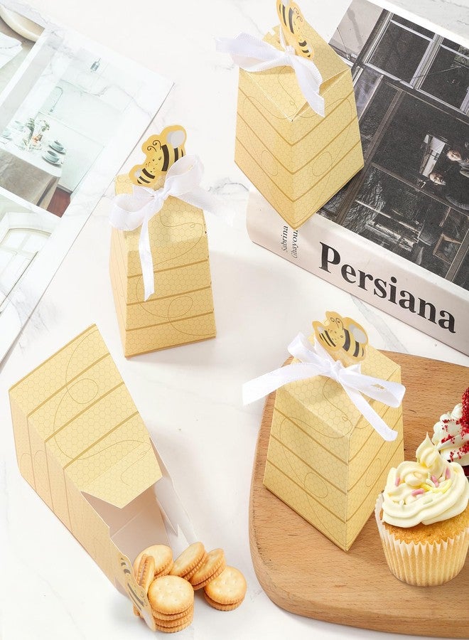 Cyblinia 30 Pack Paper Beehive Gift Boxes Bee Candy Boxes Party Favor Boxes Wedding Favor Candy Boxes with Ribbons for Party Decorations - Image 5